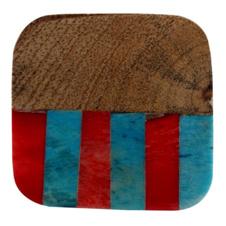 Square Striped Wooden Cabinet Knob